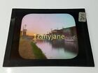 Lrw Glass Magic Lantern Slide Photo River Lined With Buildings And Bridge