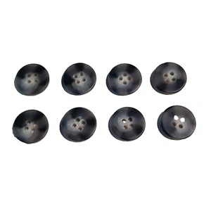 8 Grey Patterned Buttons 15mm 4 Hole Round Flat - Sewing Art Craft Crafting - Imagen 1 de 4
