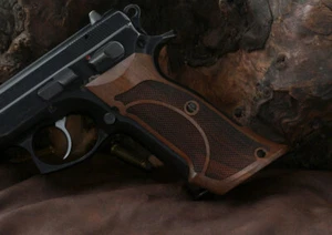 KSD Brand CZ 75, 75B, 75BD, 85 KADET SP-01 SHADOW1 Compatible Walnut Grips - Picture 1 of 1