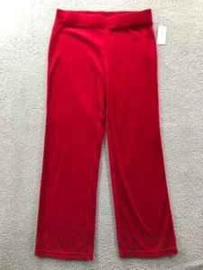 STYLE & CO Sport Womens MEDIUM Prussian Red Pull On Straight Leg Velour Pant NEW - Picture 1 of 14