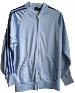 Todd #1 Vintage Athletic Track Suit Jacket & Pants Sz L Blue Stripe 80's - Picture 1 of 21