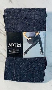 Apt. 9 Microfiber Tights Control Top Size Small Black Silver Metallic USA NEW! - Picture 1 of 3