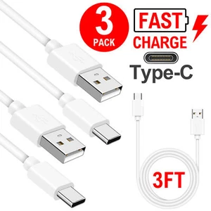 3x Fast Charging USB-C Data Cord Cable For Samsung Galaxy A55 A54 A53 A35 A14 5G - Picture 1 of 10