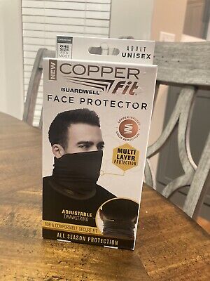 Copper Fit Guardwell Face Protector Mask Gaiter Adult Charcoal One Size NEW • 6.99$