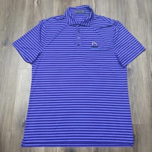 G/Fore Mens LARGE Blue Purple Polo Shirt Tiburon Naples Performance Golf Striped - Picture 1 of 10