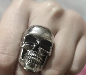 Solid Stainless steel Skull Biker ring Heavy and Chunky outlaw bikie - Picture 1 of 3