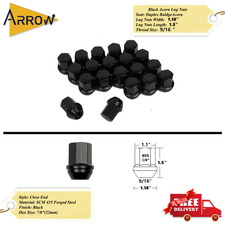 32PCS 9/16 DODGE BLACK OEM LUG NUTS FOR RAM 1500, DURANGO, DAKOTA, DURANGO