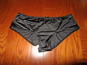 XL ❤️ Victoria's Secret ❤️ SUPER SOFT SATIN CHEEKY❤️PANTIES BLACK UNDERWEAR OPEN - Picture 1 of 3