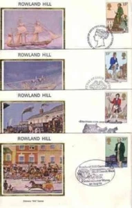 GB 1979 # 871-4 4 SILK FIRST DAY COVERS SILK ROWLAND HILL 5349-RD-6 - Picture 1 of 1