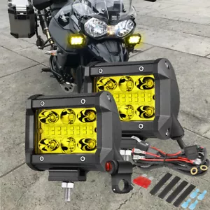 Apto para KAWASAKI KLR 650 2022-2024 KLR650 LED Amarillo Luz de Conducción Spot Pods 4" - Imagen 1 de 18