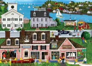 Jigsaw Puzzle Americana Hammock Bay Seascape Harbor Boat Shop 1000 pieces NEW - Picture 1 of 1