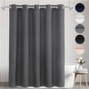 River Dream No Hook Grey Shower Curtain Soft Microfiber & Waterproof - Fabric Sh - Picture 1 of 5