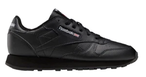REEBOK 100010470 (GZ6094) CL LTHR MN`S (Medium) Black Leather Lifestyle Shoes - Picture 1 of 6