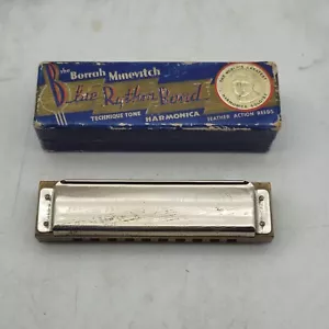 Vtg Borrah Minevitch Blue Rythm Band Technique Tone Harmonica G w/ Original Box - Picture 1 of 22