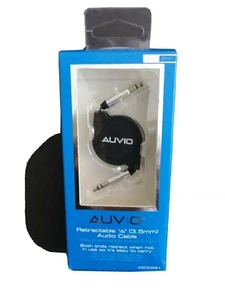 AUVIO Retractable 1/8" 3-Ft Audio cable by RadioShack Both Ends Retract42-991Blk - Picture 1 of 3