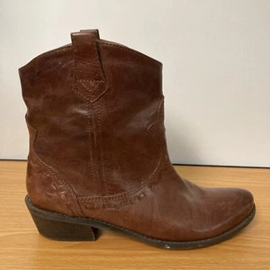 Franco Sarto Stiefeletten Damen 8 M Fenster 2 Western Stiefeletten braun Leder Absätze - Bild 1 von 13