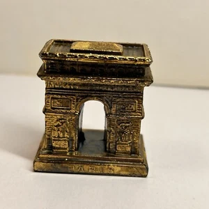 Arc De Triomphe Paris Souvenir Novelty Metal Figurine Paperweight 1 3/4” Tall - Picture 1 of 11