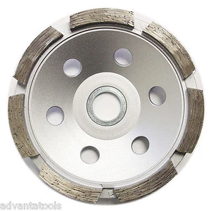 "Rueda de copa de diamante premium de una sola fila de 4"" para molienda de piedra de concreto 7/8""-5/8" - Imagen 1 de 5