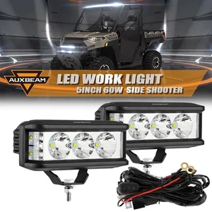 AUXBEAM Pair 5" Inch 60W EMC LED Work Lights Offroad Driving Fog Pods ATV UTV - Picture 1 of 12