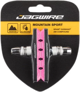 Jagwire Mountain Sport V-Brake Pads Threaded Post Pink All Weather Compound - Picture 1 of 1