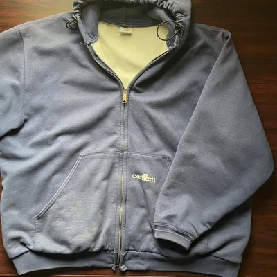 Sudadera con capucha Carhartt vintage años 90 forrada térmicamente resistente al aire libre cremallera completa talla 3XL Foto 1 de 4