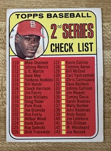 1969 Topps 2nd Series Baseball Bob Gibson Card 107 Checklist St Louis Cardinals - Picture 1 of 4