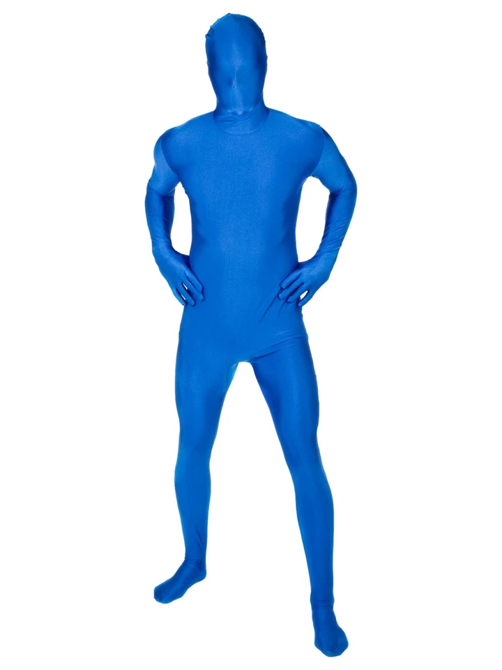 Mens Blue Full Body Stretch Jumpsuit Halloween Costume Bodysuit X-Large - Image 1 of 1