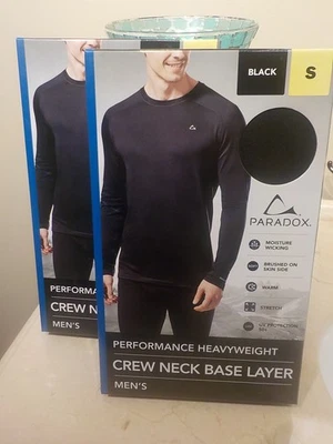 Nuevo 2 Paradox Performance Peso Pesado Cuello Redondo Capa Base Top Camisa Para Hombres talla S Foto 1 de 3