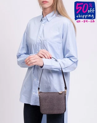 RRP€250 BORBONESE Shoulder Bag OP Pattern Detachable Strap Zipped - Image 1 of 4