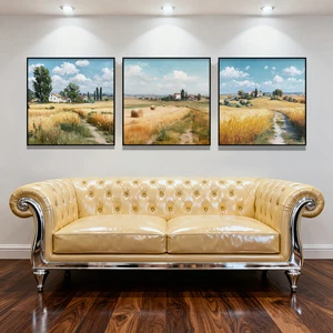 Juego de 3 impresiones en lienzo de paisaje rural francés, arte de pared, carteles - Imagen 1 de 6