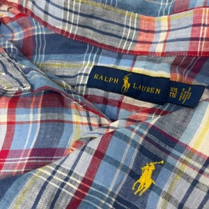 Ralph Lauren Shirt Mens XXL Linen Button Down Plaid Short Sleeve Multicolor Pony - Picture 1 of 7