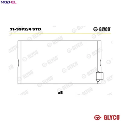 CONNECTING ROD BEARING 71-3572/4 STD STD FOR OM314.900 OM343.910/932/934 3.8L - Image 1 of 4