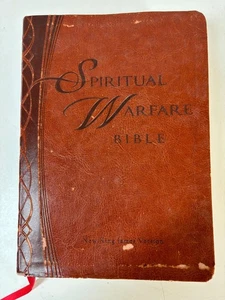 Spiritual Warfare Bible New King James Version Brown Faux Leather Cover 2012 - Picture 1 of 18