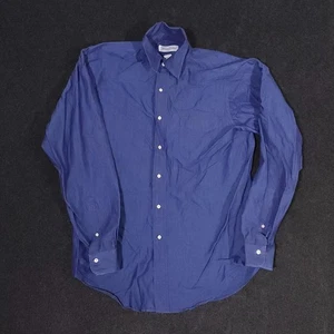 Camicia vintage Brooks Brothers con bottoni uomo 15-34 blu manica lunga made in USA - Foto 1 di 12