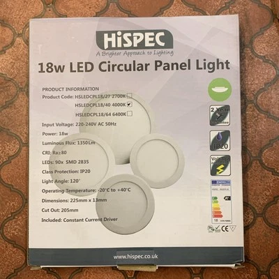 HiSPEC 18W Circular LED Panel Light 4000K NEW CHEAP