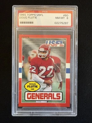 1985 Topps USFL Doug Flutie (#80) PSA 8 Heisman Winner, Rookie Card ^GRUMPYBUCK^ - Image 1 of 2