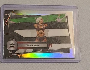 2025 Topps Chrome WWE Zelina Vega Neon Green and Black Refractor Smackdown Raw - Picture 1 of 2