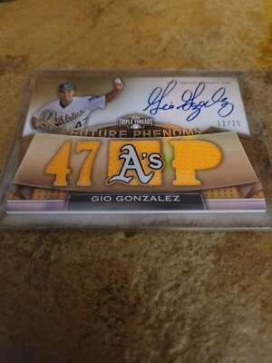 Gio Gonzalez Topps Triple Thread 2011 12/25 Future Phenoms automático Oakland A's Foto 1 de 2