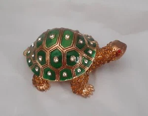 TARTARUGA Scatola portabecchi con cerniera - Smalto e sassi - Foto 1 di 1