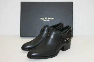 $475 Rag & Bone HARLEY Black Leather Ankle Booties 36 / 6 - Picture 1 of 8