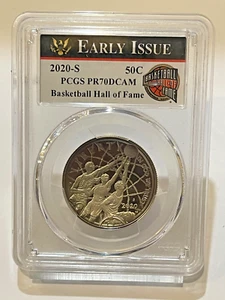 2020-S BASKETBALL HOF COMMEMORATIVE HALF DOLLAR - PR-70DCAM - PCGS W/COA - Picture 1 of 4