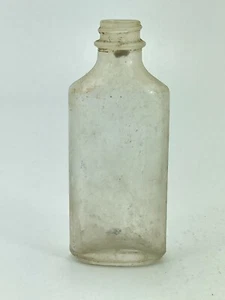 Vintage Owens Illinois Flat Edges 5" Clear Glass Toiletry Medicine Bottle S11 - Picture 1 of 8