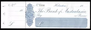 Australien, The Bank of Australia, Hobarton (Hobart), 18--, nicht ausgestellter Scheck wi... - Bild 1 von 1
