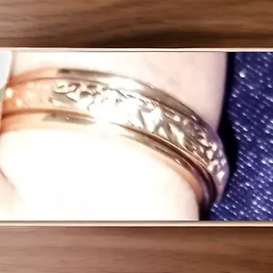 🔥Floral Print Vermeil Rose Gold Over Silver SpinnerFidgetRing Sz 9-4.50 Grams🔥 - Picture 1 of 10