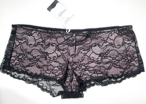 NWT Panache Superbra "Sienna" 4474 short/boyshort XL--Black/blush pink - Picture 1 of 2