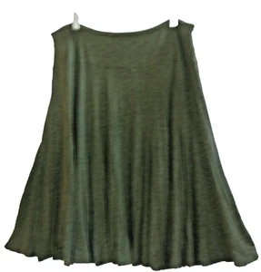 Coldwater Creek Skirt XL (16) Olive Green Stretch Below Knee Flare NWT - Picture 1 of 6