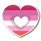 LGBTQA LGBTQ Lesbian Pride Flag Heart Magnet Decal, 4.5x5 Inch, Gay Pride