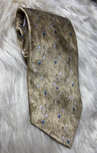 Vintage Pierre Cardin Silk Necktie Men’s Tie Gold White Blue Swirl Geometric - Picture 1 of 5