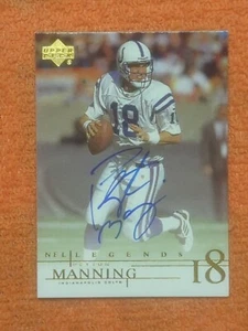 2001 UD NFL Legends Peyton Manning Blue Ink On-Card Autograph/Signed #PM Colts - Picture 1 of 6