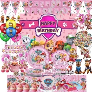 PAW PATROL Party Supplies Girls Children Birthday Decorations Tableware Balloons - Picture 1 of 41